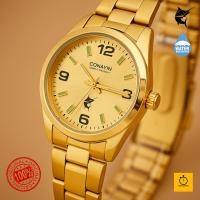 ราคา สินค้าแท้ 100 CONAVIN นาฬิกาข้อมือผู้หญิง ระบบ Quartz สายสแตนเลส เรือนเหล็กสีทอง หน้าปัดคลาสสิค กันนํ้าได้ 32mm พร้อมจัดส่งทันที (14101227949)