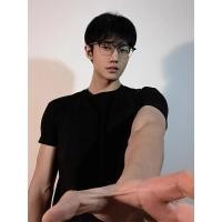 ราคา เสื้อยืดแขนสั้นสีดำเพิ่มกล้ามเนื้อ ผ้าฝ้าย (126436529726)