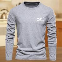 ราคา 2025 MIZUNOเสื้อแขนยาวชาย สีทึบแขนยาวสำหรับผู้ชายแห้งอย่างรวดเร็ว เสื้อยืดแขนยาวระบายอากาศสีดำเสื้อยืดผู้ชาย คอกลม ถัง (25692361016)