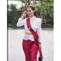 ราคา เสื้อลูกไม้แขนยาว สีขาว (22999284787)