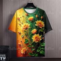 ราคา เสื้อยืดผู้ชายลายดอก 2569 เสื้อสงกรานต์ ดอกไม้สีขาวและสตรอว์เบอร์รีสีแดงพร้อมผีเสื้อสีฟ้า เสื้อยืดแขนสั้น ผ้านุ่มสบาย (126616545555)