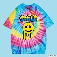 ราคา Bacon เสื้อมัดย้อม Summer ลายยิ้ม ผ้า Cotton 100 Oversize Rainbow Tone ใส่ได้ทั้งชาย หญิง (126602411891)