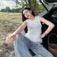 ราคา SpinnyHouse เสื้อแขนกุด แต่งชายระบายพู่ๆ ผ้าไหมพรมถัก ผ้ายืดตามตัว สาวอวบใส่ได้ เสื้อใส่เที่ยวทะเล รุ่น แนวคิด (25296116412)