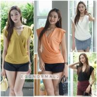 ราคา ANGEL STYLE T215 เสื้อคอถ่วงป้ายหน้า ผ้าคัตตอลผสมซิลก์ (21927768006)