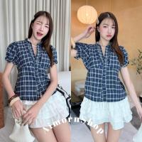 ราคา AimornShopp เสื้อเชิ้ตคอจีนลายสก็อต แขนตุ๊กตา น่ารักสุดๆ มีเชือกผูกด้านหลังสวยมาก (25356402012)