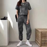 ราคา YIYI SHOP ชุดเซ็ต 2 ชิ้น แฟชั่นผู้หญิง ลายมัดย้อม เสื้อแขนสั้นกางเกงขายาว เนื้อผ้านิ่ม ชุดวอร์ม สไตส์เกาหลี (11694377619)