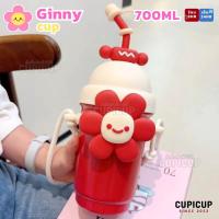 ราคา พร้อมส่ง แก้วสแตนเลส316 Ginny Cup ลายดอกไม้ สายสะพาย ฝาโดม หลอดในตัว 700ml แก้วเยติ เก็บความเย็น (24919610264)