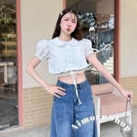 ราคา AimornShopp เสื้อครอปแขนตุ๊กตา ครอปลูกไม้ คอบัว แต่งดกระดุมน่ารักๆ (25072502208)