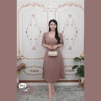 ราคา ชุดเดรสสาวอวบ B02 ผ้าวูลเวฟ ผ้านิ่ม ยืดหยุ่นสูง (23771408362)