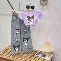 ราคา MC182 ชุดเด็กผู้หญิง เสื้อยืดลายการ์ตูน กางเกงยีนส์ ชุดเด็กแฟชั่น กางเกงยีนส์แต่งโบว์ ใส่เที่ยว (25919219215)