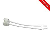 ราคา 2Pcs Set ขั้วหลอดฮาโลเจน Halogen Socket Lamp Base กลม ขั้วหลอด G6 35GY6 35G53G4 กระแสไฟ 250V Max 100W ความยาวสาย 13 cm (808590032)