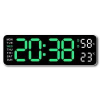 ราคา นาฬิกาดิจิตอล นาฬิกาดิจิตอลติดผนัง นาฬิกาแขวนผนัง LED DIGITAL CLOCK แสดงวันที่ อุณหภูมิ เขียว E72 (23252544653)