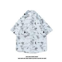 ราคา SEA IQANGEL เสื้อเชิ้ตผู้ชายเสื้อเชิ้ตลายดอกไม้หลวมสำหรับคู่รักเสื้อเชิ้ตแขนสั้นสำหรับคู่รัก (126753538532)