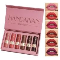 ราคา เซตลิปสติกเนื้อแมท HANDAIYAN 6 ชิ้น สีธรรมชาติ ติดทนนาน ลิปสติกเนื้อแมท (25890666150)