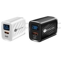 ราคา เครื่องชาร์จเร็ว USB C PD 20W การชาร์จด่วนจอแสดงผลดิจิตอลสำหรับปลั๊ก iPhone Samsung Xiaomi UK หัวชาร์มือถือแบบมีตัวเลขบอกกำลังวัต อแดปเตอร์ชาจไว 25 w type c ที่ชาร์จมือถือ (126695019325)