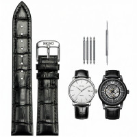 ราคา สายนาฬิกา Seiko Mens หนัง สีน้ำตาล สีดำ กันน้ำ Sea Monster Beef Steak 20MM22 ความหนาปานกลาง หัวเข็มขัดแบบแบน (23955628624)