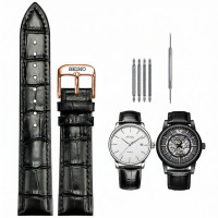 ราคา สายนาฬิกา Seiko Mens หนัง สีน้ำตาล สีดำ กันน้ำ Sea Monster Beef Steak 20MM22 ความหนาปานกลาง หัวเข็มขัดแบบแบน (23955628626)
