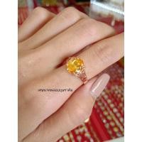 ราคา แหวนเศษนาคแท้หัวพลอยสีเหลืองบุษราคัม (23521235360)