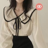 ราคา พร้อมส่ง น่ารักมากก 957 เสื้อเชิ้ตคอบัว ผูกโบว์ แขนยาว เสื้อผ้าแฟชั่น (24337487334)