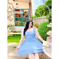 ราคา ชุดเดรสใส่งานแต่ง งานบุญ ไว้อาลัย สีดำ สีขาว สีชมพู สีฟ้า ไซส์ใหญ่สาวอวบอ้วน (22846438755)