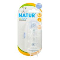 ราคา 1แถม1จุกนม NATUR รุ่น biomimic SizeS 0m มี4รู SizeM 3m มี6รู SizeL 6m มี8รู ไม่ดูดไม่ไหล สำหรับขวดนมปากแคบ (17948863090)