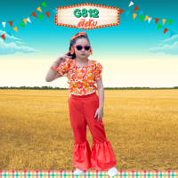 ราคา ชุดย้อนยุคเด็ก ชุดลายดอกสงกรานต์ ชุดงานวัดลายดอก ชุดทองกวาวเด็ก (24186535224)