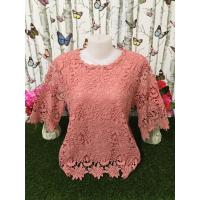 ราคา เสื้อลูกไม้ สาวอวบ ใส่ออกงานต่างๆ เสื้อผ้าแฟชั่นสาวอวบ ผู้หญิง อก42 56นิ้ว รุ่น4205 5605 (22052483730)