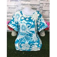 ราคา เสื้อผ้าสปัน เสื้อสงกรานต์ รอบอก36 46นิ้ว เสื้อลายดอกสาวอวบ เสื้อผ้าสาวอวบ เสื้อผ้าผู้หญิง รุ่น004 (24006411911)