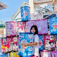 ราคา กระปุกออมสินยักษ์ นั่งได้เก็บเงินได้เก็บของใช้ได้ สวยและใหญ่ เงิน (24214288973)