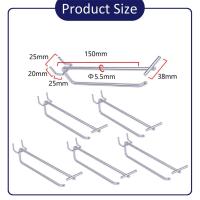 ราคา 5 ชิ้น แพ็ค ฮุกเหล็ก 2ชั้น เพ็กบอร์ด pegboard hook เหล็กเกาะ ตะขอแขวนของ ที่แขวนสินค้า เหล็กแขวนสินค้า ฮุก (24592790014)
