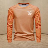 ราคา เสื้อยืดกีฬาแขนยาวเย็บด้วยด้ายสีส้มแดงดีไซน์ทันสมัยเสื้อกีฬาระบายอากาศได้ดีและแห้งเร็วสบายระบายอากาศได้ดีไซส์ใหญ่ S 5XL (25620914231)