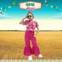 ราคา ชุดย้อนยุคเด็ก ชุดลายดอกสงกรานต์ ชุดงานวัดลายดอก ชุดทองกวาวเด็ก (24186535180)