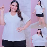 ราคา A317 เสื้อยืดคอวี เสื้อยืดสาวอวบ เสื้อยืดไซส์ใหญ่ โอเวอร์ไซส์ สาวอวบ คนอ้วน สีพื้น ไซส์ใหญ่ ผ้าร่อง อก 60 เสื้อยืดสาวอวบ เสื้อยืดคนอ้วน (24947141938)