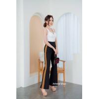 ราคา กางเกงขาม้าทูโทนแต่งแถบข้างอำพรางหุ้นทรงสวย (16080208693)