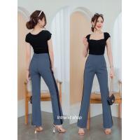 ราคา กางเกงขาม้าทูโทนแต่งแถบข้างอำพรางหุ้นทรงสวย (16080208687)