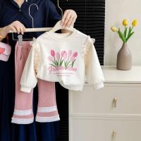 ราคา ชุดเสื้อสเวตเตอร์และกางเกงขายาวผ้าชีฟองน่ารักสำหรับเด็ก (26121797463)