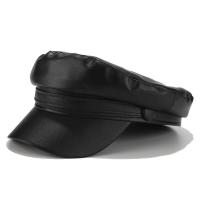 ราคา แฟชั่น PU หนัง Beret Vintage England แบน Newsboy หมวกกลางแจ้ง Casual Army Cap (23918478024)