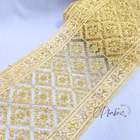 ราคา สไบลูกไม้ ลูกไม้สไบ สไบปักเลื่อม สไบทอง ขายเป็นหลา (25417633987)