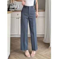 ราคา กางเกงขายาว ทรงขากระบอกกลาง A6 เอวสูง ใส่ทำงาน ผ้าเปเป้ (25779980060)