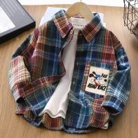 ราคา เสื้อเชิ้ตเด็กแขนยาว ลายสก็อต ฺplaid shirt มีไซร์ 110 160 พร้อมส่ง (26025823368)