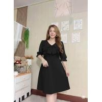ราคา ชุดเดรสทูโทน เหมาะสำหรับใส่ทำงาน และงานพิธีต่างๆ งานผ้ายืดวูลเวฟ สีดำ แต่งน้องโบว์สวยๆผ้าไหมอิตาลี ผ้านิ่มใส่สบายค่ะ (25499081757)