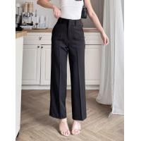 ราคา กางเกงขายาว ทรงขากระบอกกลาง A6 เอวสูง ใส่ทำงาน ผ้าเปเป้ (25779980058)