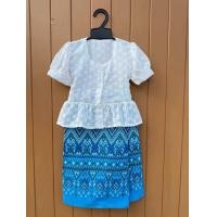 ราคา ชุดไทยประยุกต์เด็กผู้หญิง เสื้อแขนตุ๊กตา ผ้าถุงลายไทย พร้อมส่ง (126455657286)