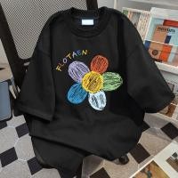 ราคา NFV พร้อมส่ง ลายดอกไม้เพ้นท์สี คอเสื้อยืดผู้หญิง ผ้าฝ้ายแท้ โอเวอร์ไซซ์ ใส่สบาย ฤดูร้อน สาวอ้วนYG187 (126234077062)