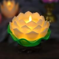ราคา โคมไฟดอกบัว LEDเทียนอิเล็กทรอนิกส์ไฟ LED ดอกไม้จริงเครื่องประดับตกแต่งภายในโคมไฟนำเสนอของชาวพุทธ (23005335824)