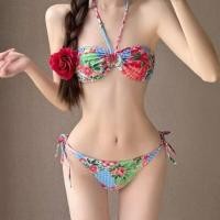 ราคา บิกินี่เซ็กซี่ บิกินี่ชายหาด บิกินี่เซ็ท 3 ชิ้น เสื้อเกาะอก บิกินี่เอวต่ำ กระโปรงคลุมแบบสั้น 710 (24496042453)