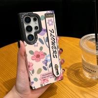ราคา เคสสำหรับ Samsung S25Ultra ฝาครอบโทรศัพท์สีชมพูอ่อน S23Ultra S24Ultra พร้อมสายรัดข้อมืออเนกประสงค์ใช้ได้กับกล้องชาร์จไร้สายปกป้องพอร์ซเลนสีฟ้าและสีขาว (24510849673)