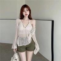 ราคา EA 2 เสื้อไหมพรมคล้องคอ เสื้อสายโชว์หลัง มีฟองน้่ำเสริมในตัว (24608435098)
