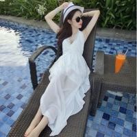 ราคา พร้อมส่ง เดรสยาว ผูกคอ เดรสโชว์หลัง เดรสขาว พริ้ว ใส่ไปทะเล สวยมากๆ (18294163553)