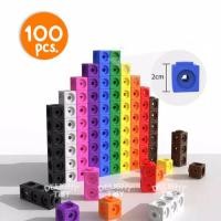 ราคา ชุดลูกบาศก์ 100 ชิ้น ของเล่น เสริมทักษะคณิตศาสตร์ Stem Snap Cube Linking Cube แนว Mathlink Math Link Cubes Montessori ชุดลูกบาศก์คณิตศาสตร์ (15897771591)